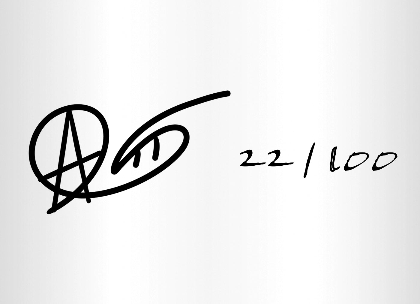 Alex Czech signature and numbered artwork on metal