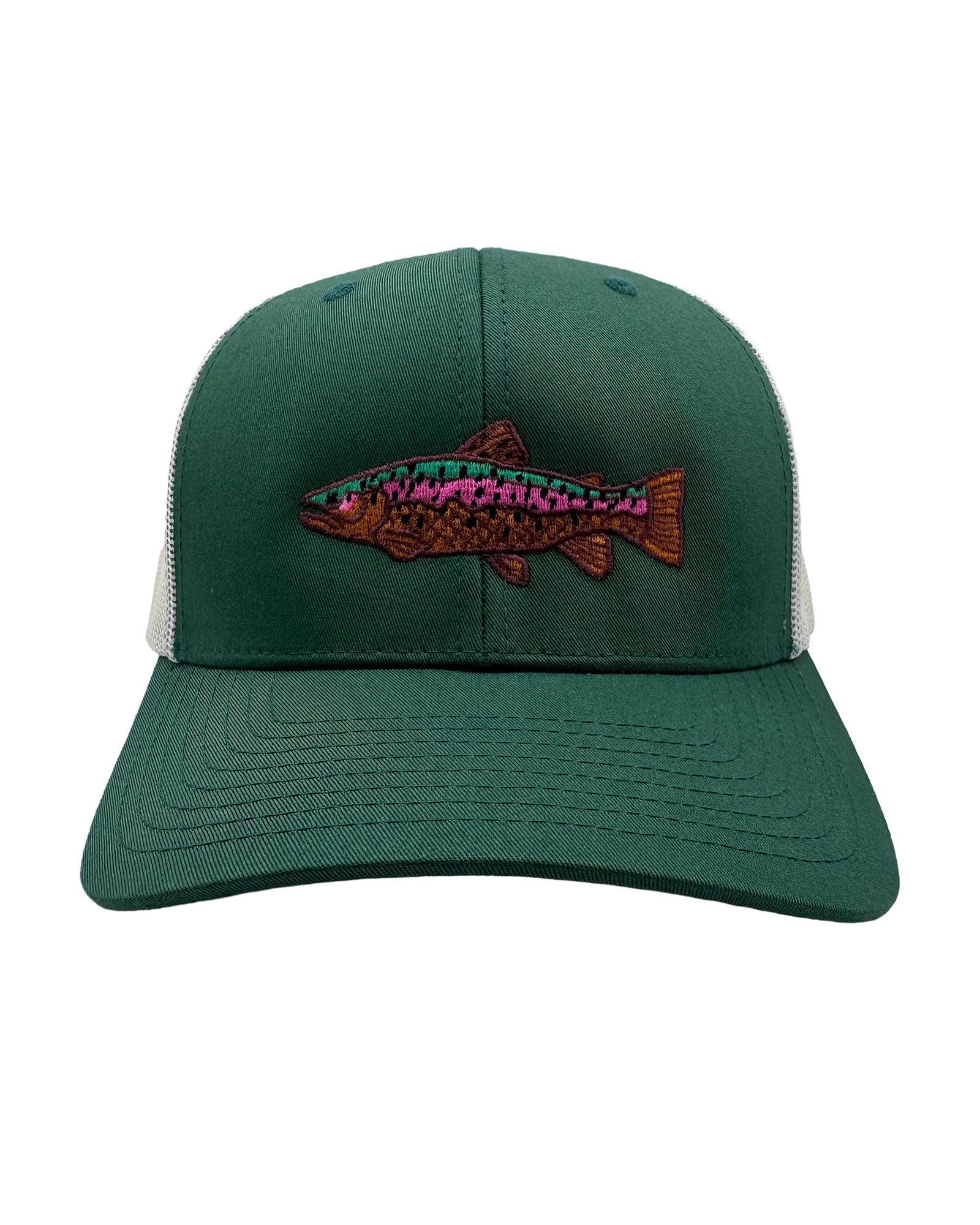Brown Trout Trucket Hat in Green