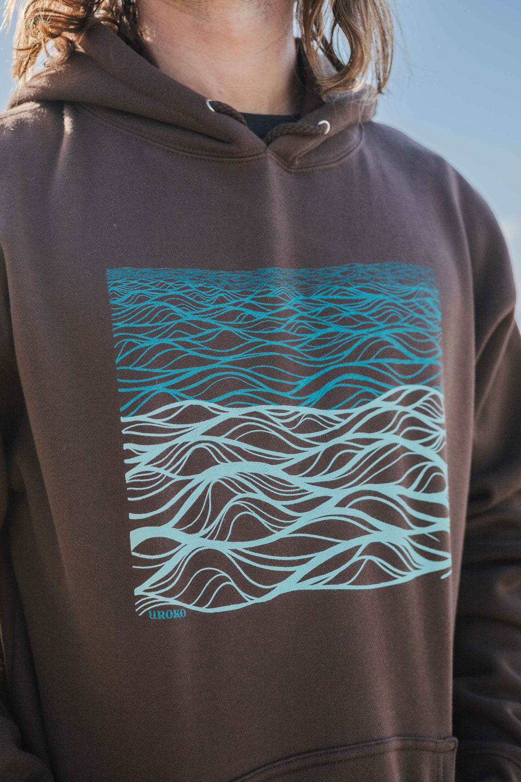 Calming Seas Brown  Hooded Sweatshirt