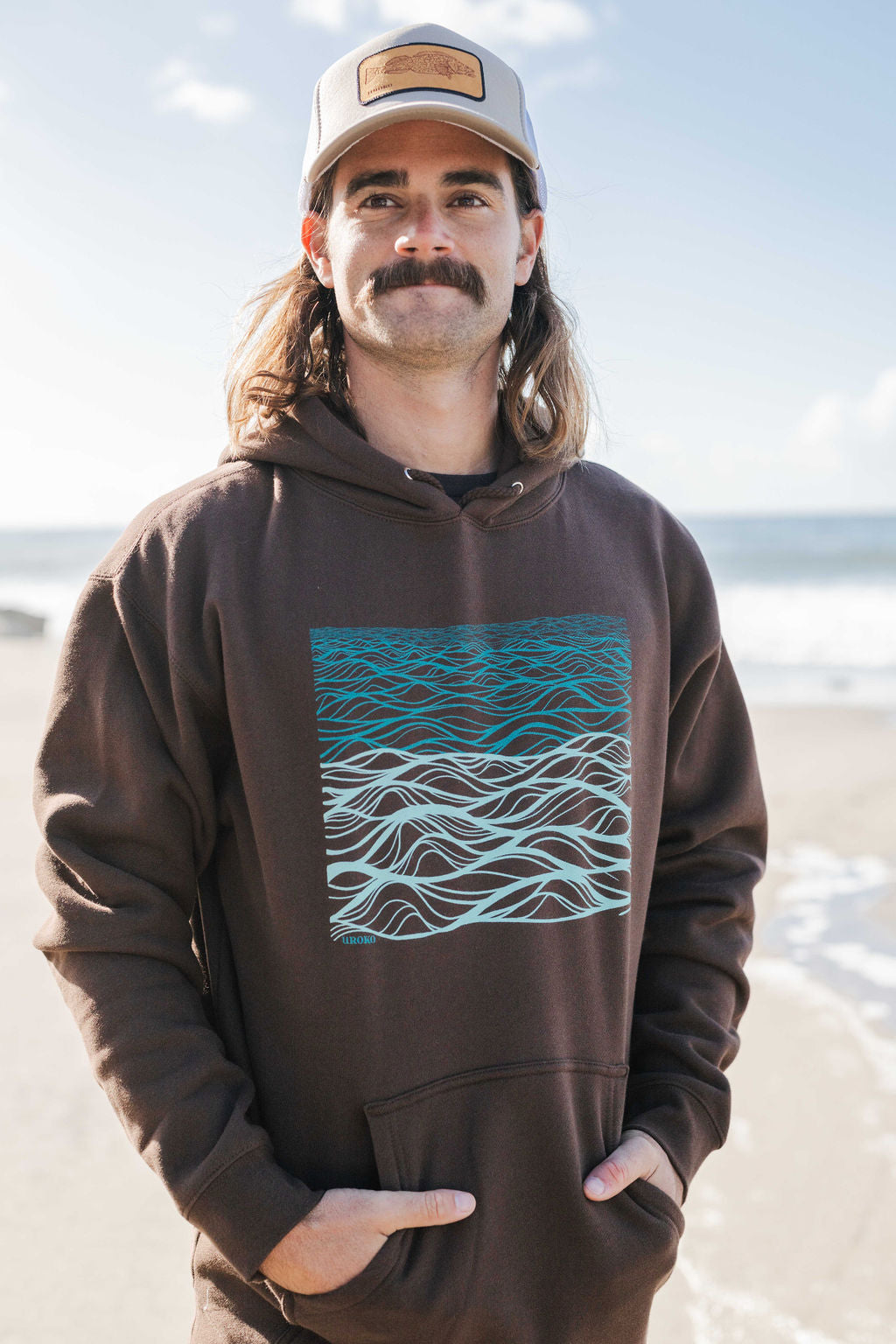 Calming Seas Hooded Sweatshirt in Brown