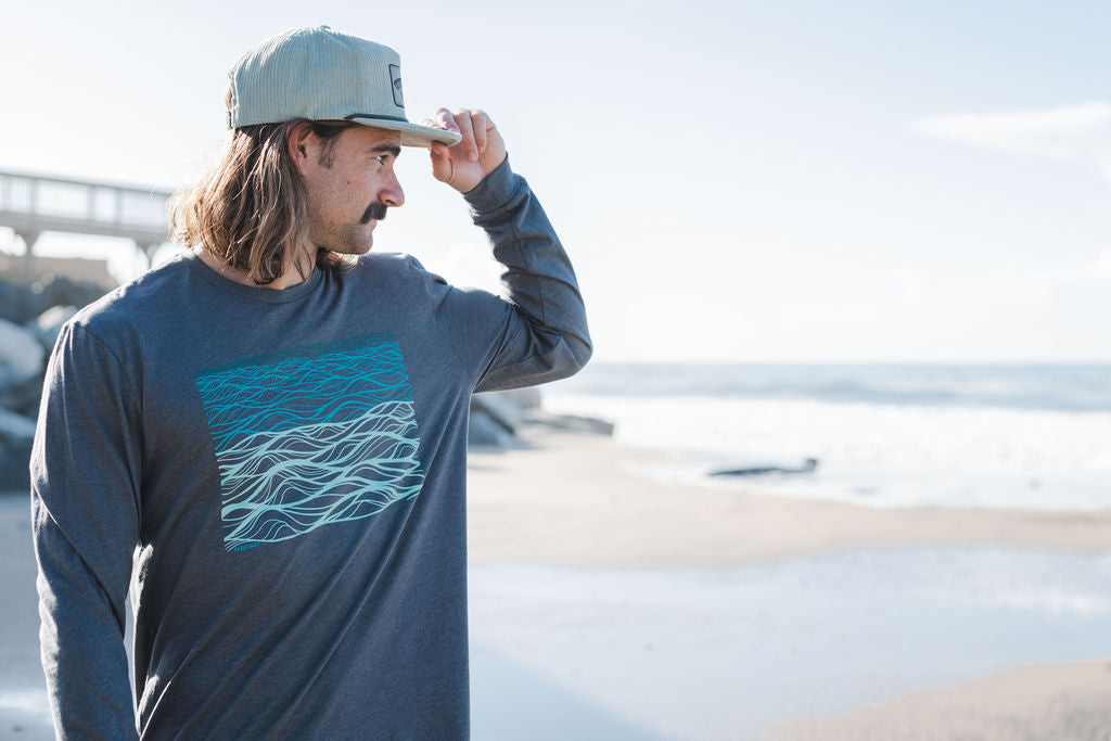 Calming Seas Long Sleeve Shirt in Heather Heavy Metal