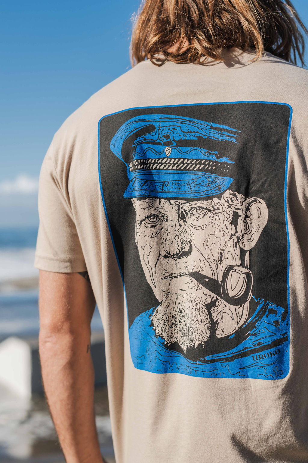 Fisherman Short Sleeve T-Shirt in Heather Tan