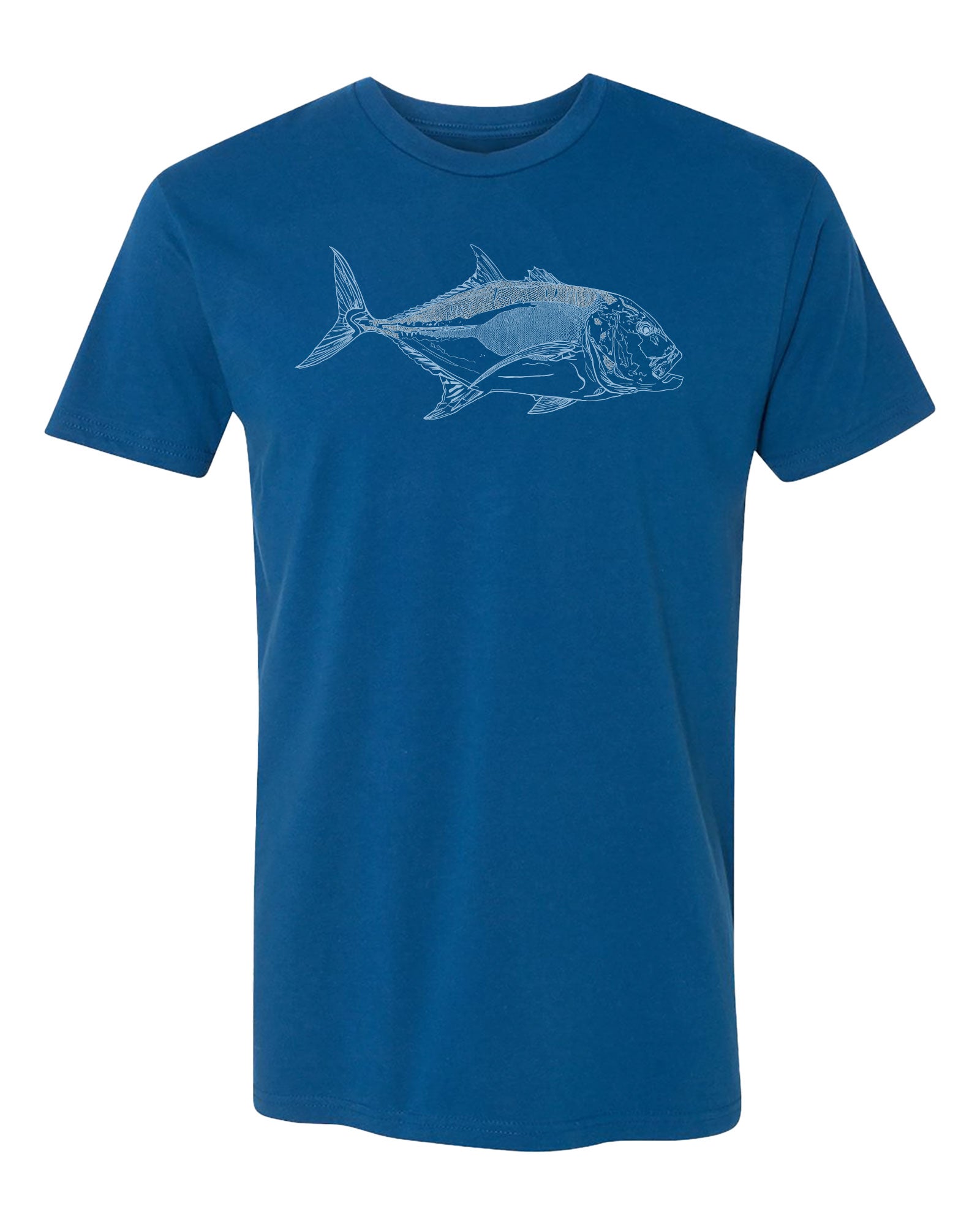 Blue t-shirt with a Ullua on a white background