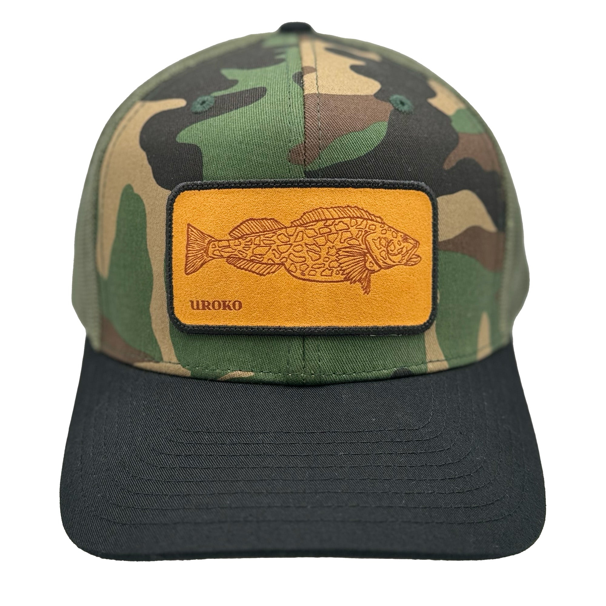 Ling Cod Camo/Black Trucker Hat