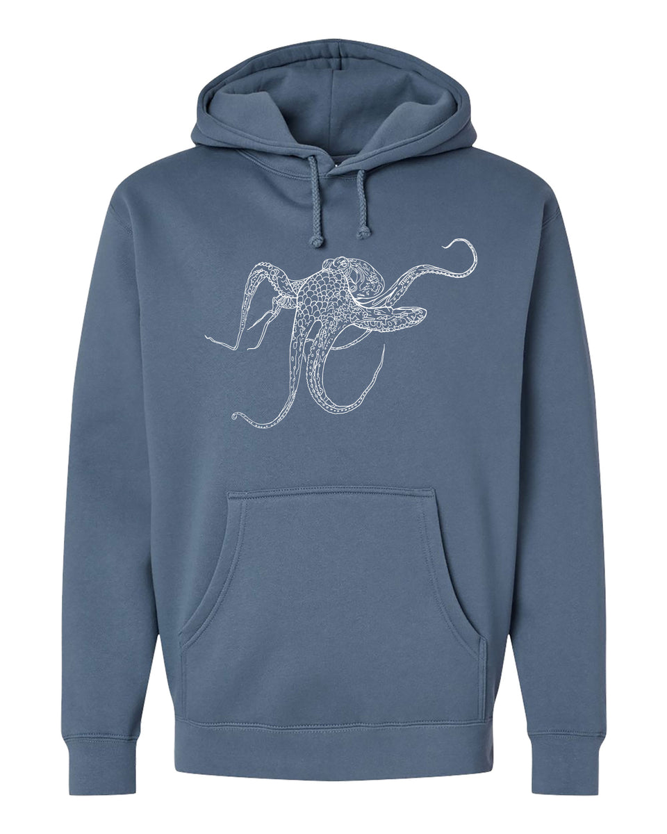 Octopus Hoodie Giant Pacific Octopus in Storm Blue | UROKO