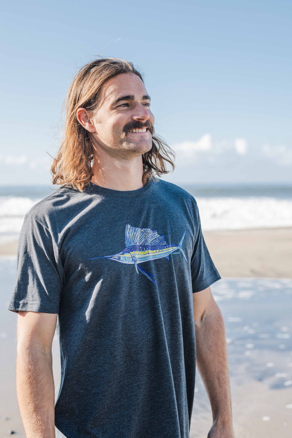 Sailfish Short Sleeve T-Shirt in Charcoal