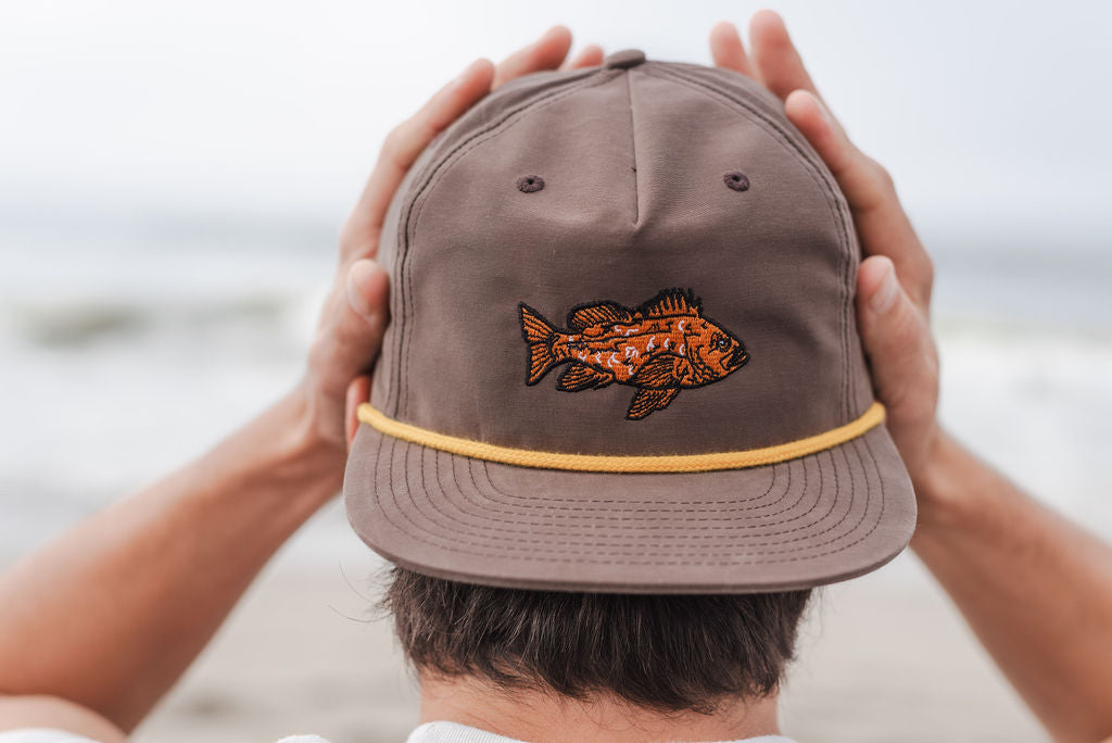 Vermilion Rockfish Hat on Model