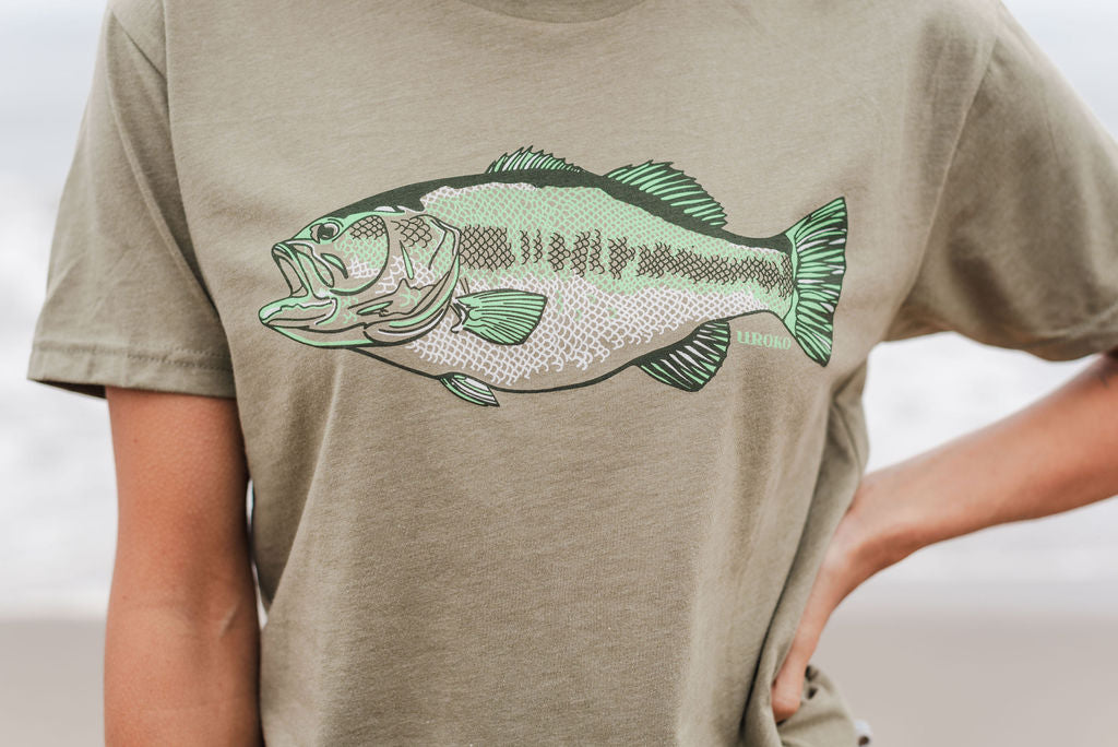 Largemouth Bass Shirt - Light Olive