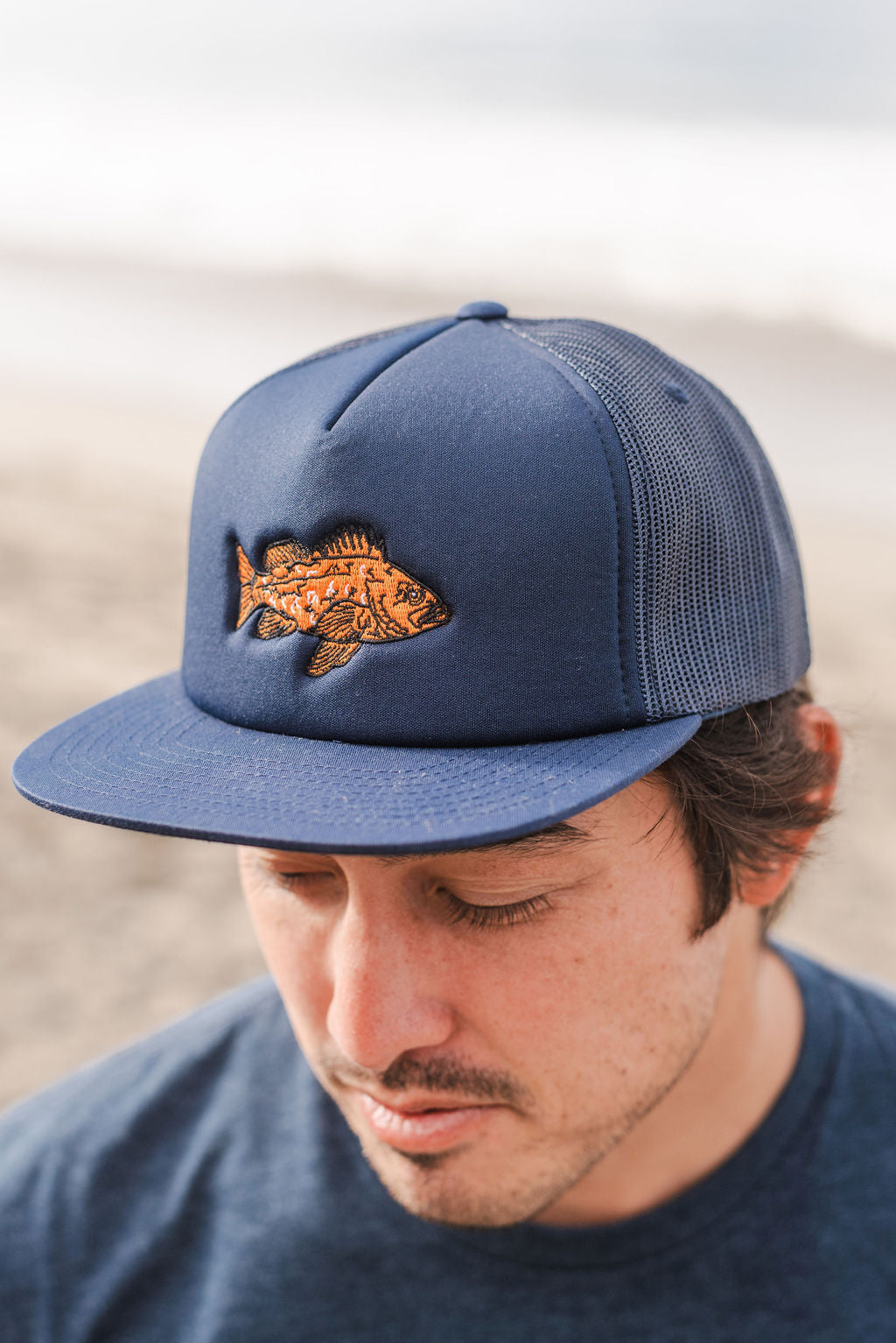 Vermilion Rockfish Hat on Model