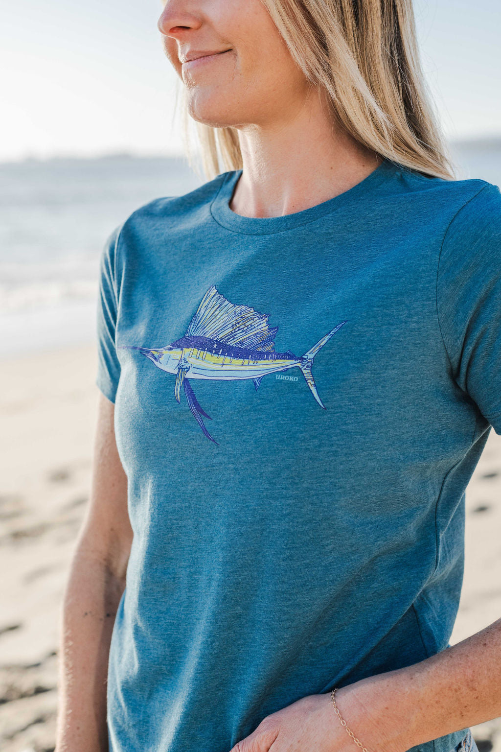 WOMENS Sailfish Short Sleeve T-Shirt in Heather Teal