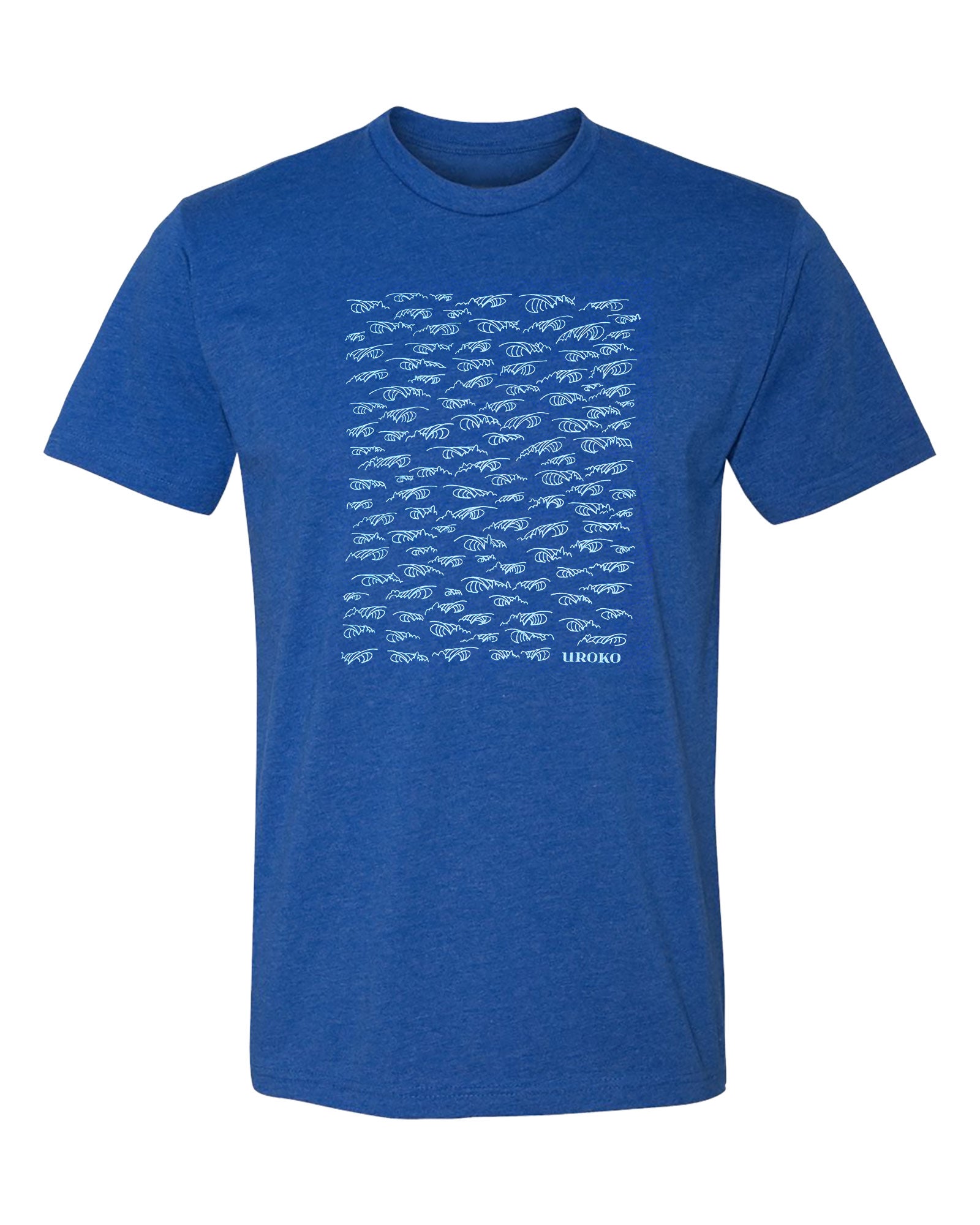 Waves Short Sleeve Tee in Royal Blue