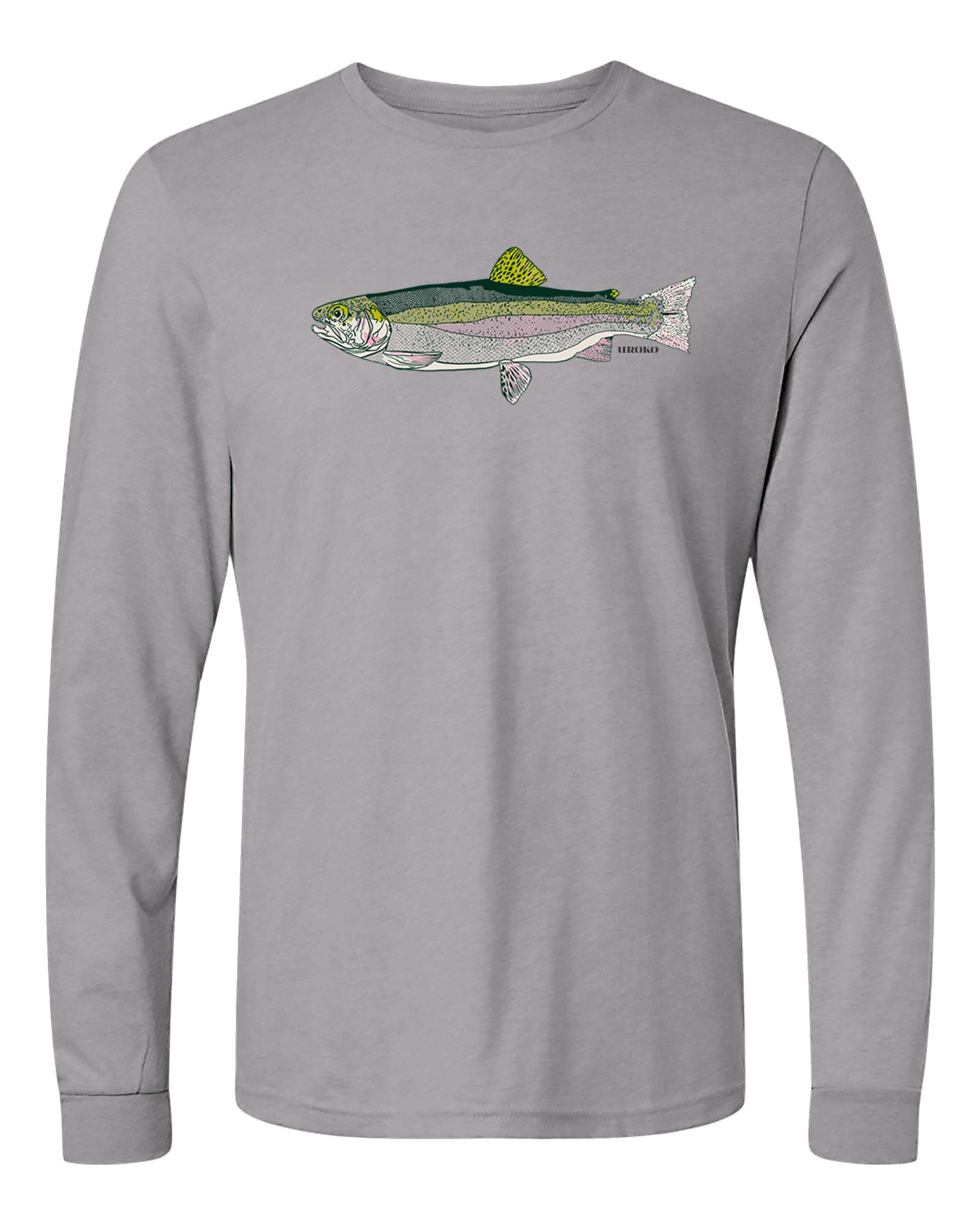 Rainbow Trout Long Sleeve T-shirt in Storm Grey