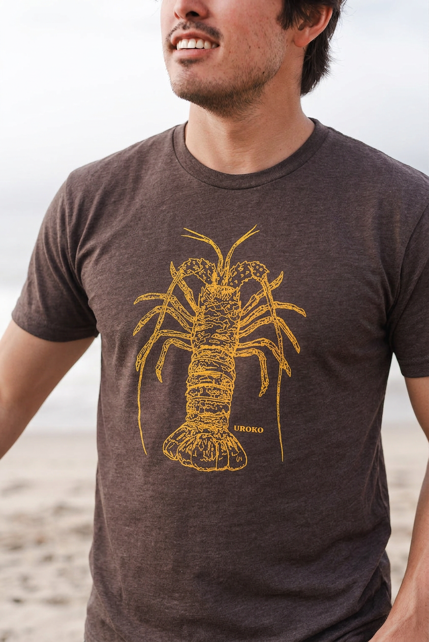 West Coast Spiny Lobster Short Sleeve T-Shirt - Espresso