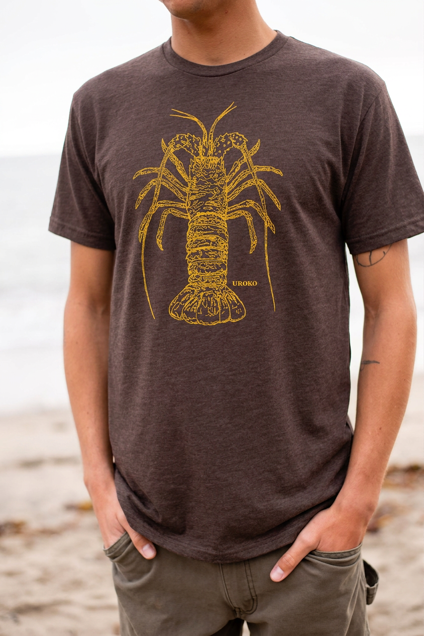 West Coast Spiny Lobster Short Sleeve T-Shirt - Espresso
