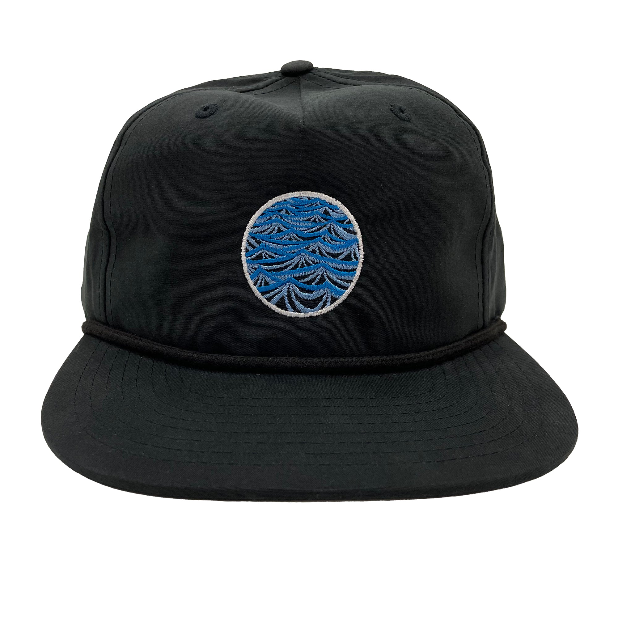 Storm Design on a Classic Black Unstructured Hat