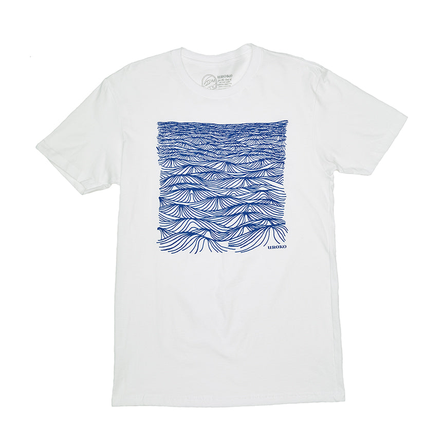 White T-Shirt featuring a ocean swell design