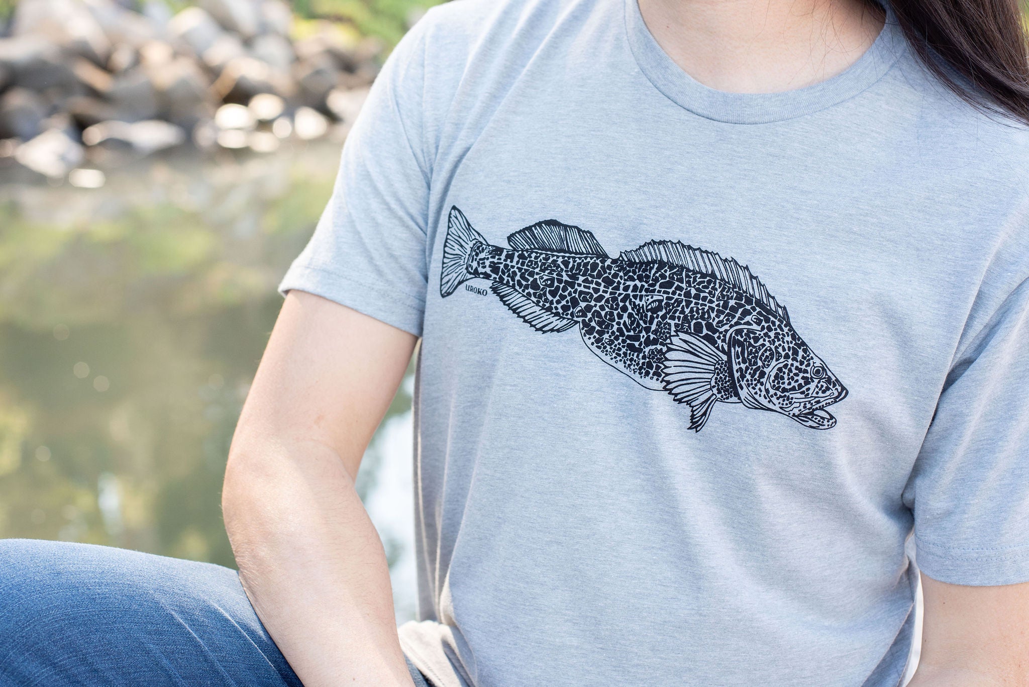 Stylish Ling Cod Short Sleeve T-shirt in Heather Grey