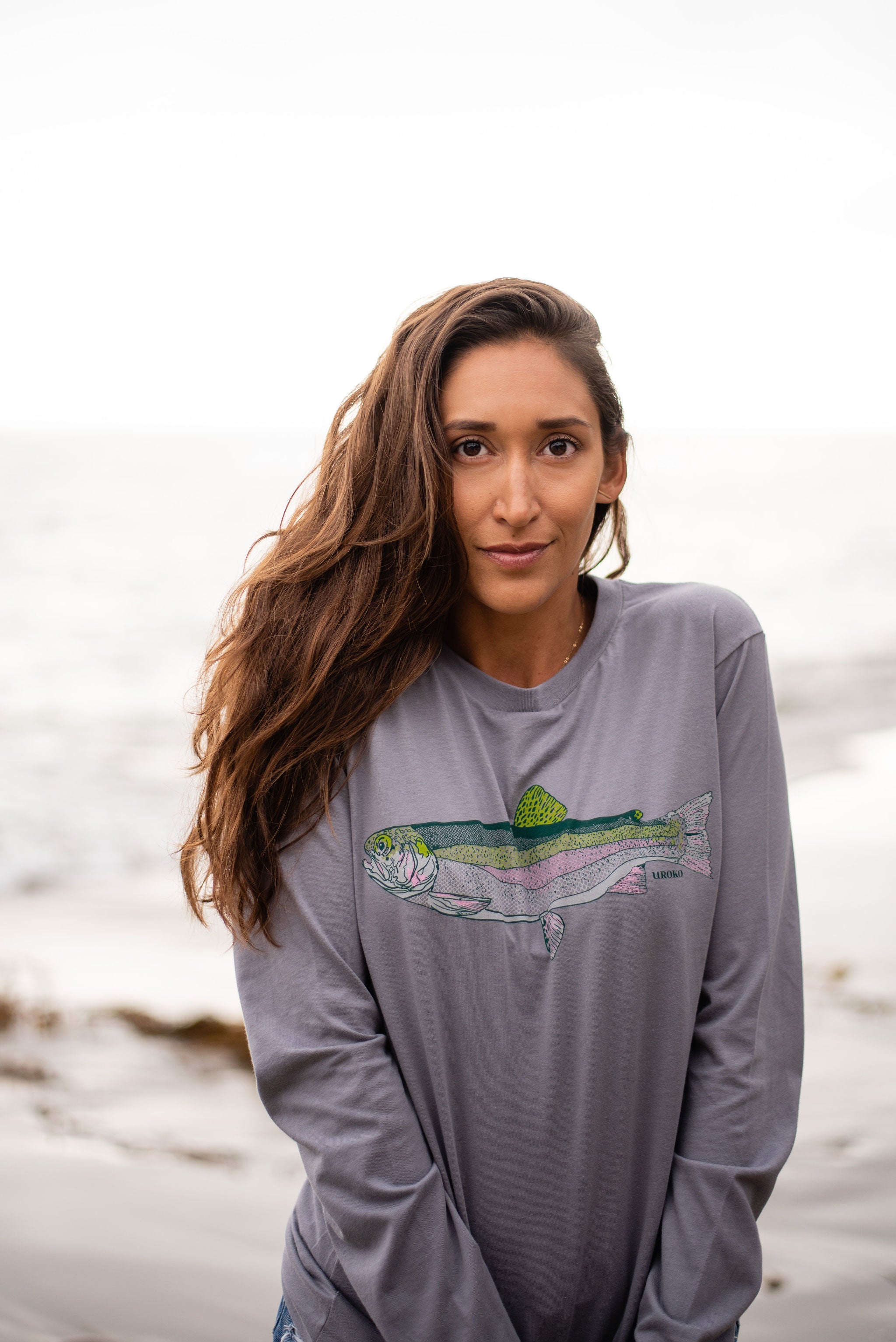 Grey Rainbow Trout Long Sleeve