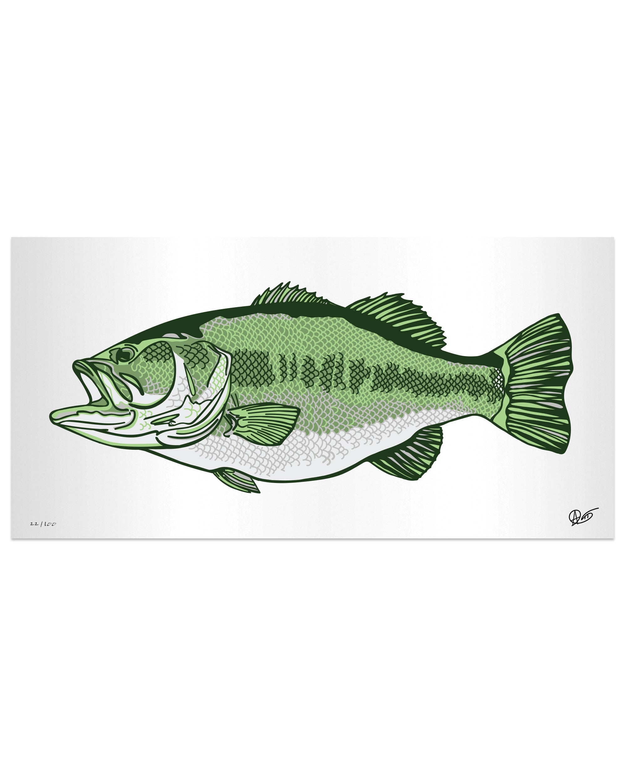 Limited Edition Largemouth Bass Metal Print