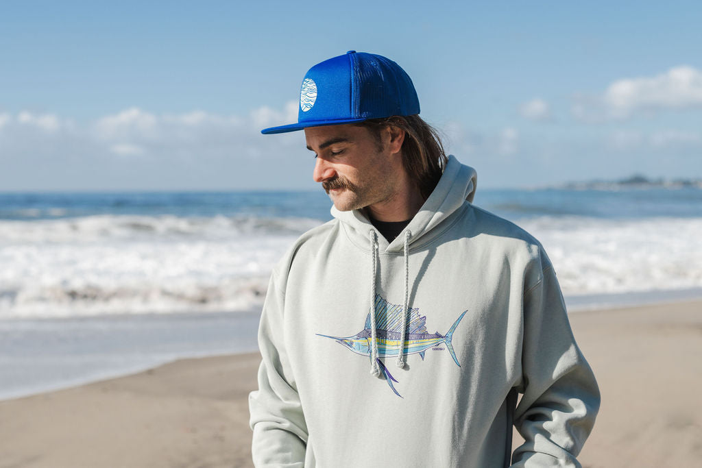 Sailfish Pullover Hooded Sweatshirt in Dusty Sage