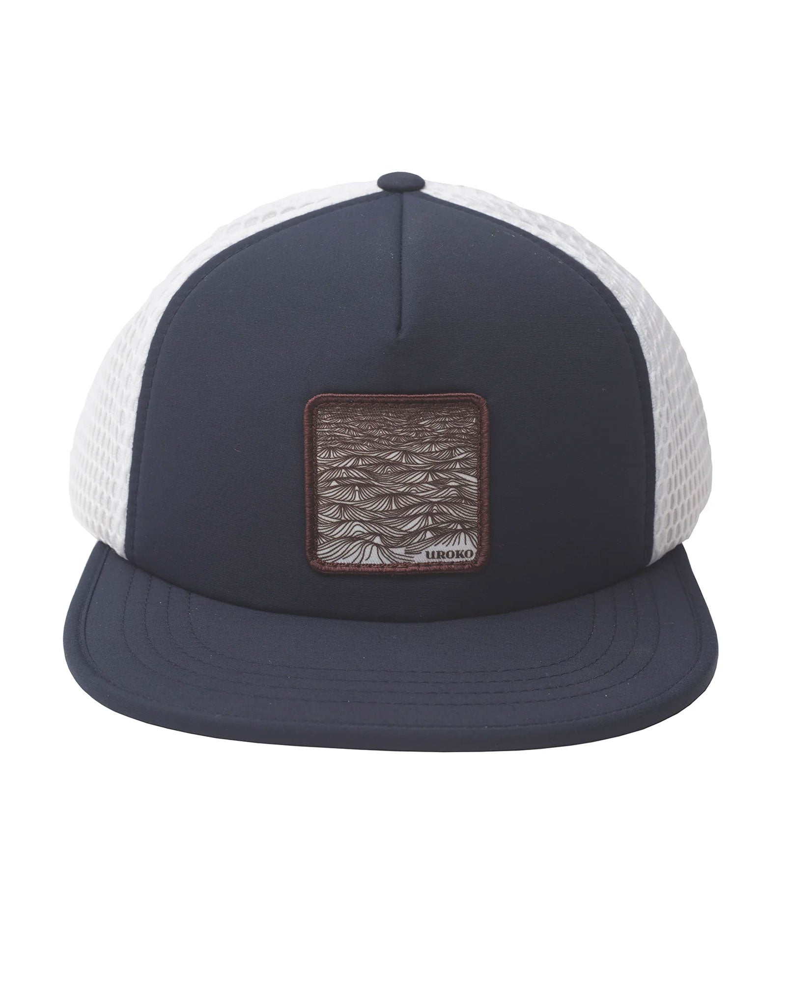Swell Water Resistant Trucker Hat in Navy and White