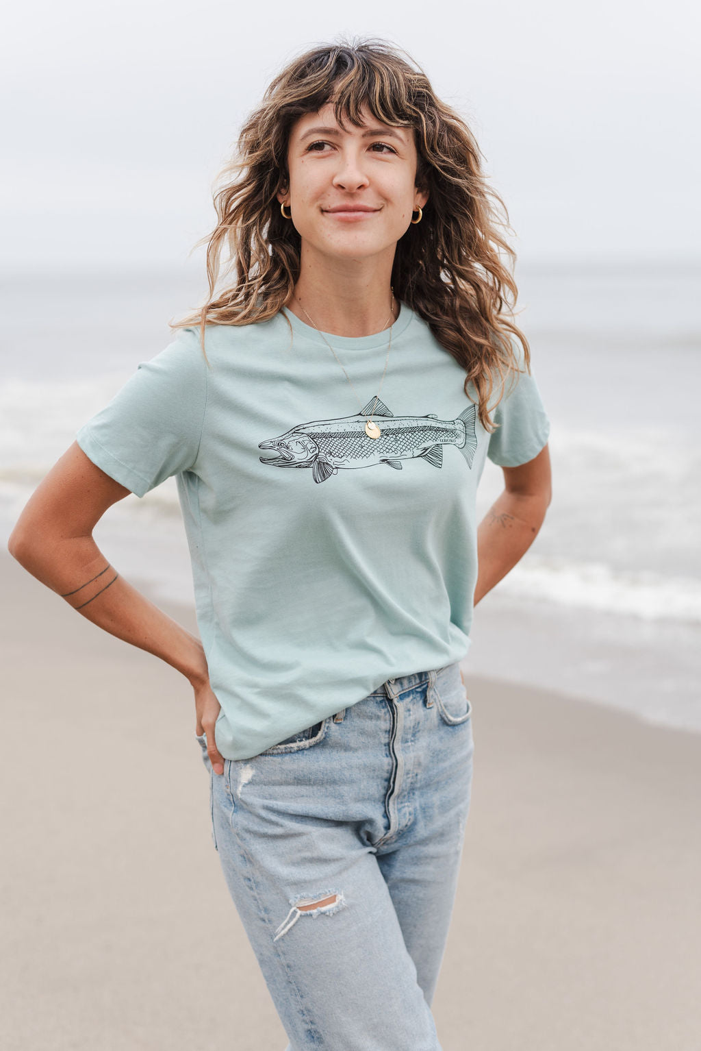 Women's Steelhead Shirt in Dusty Blue