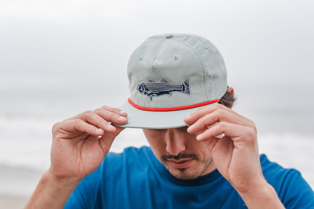 Striped Bass Design on a Classic Unstructured Hat