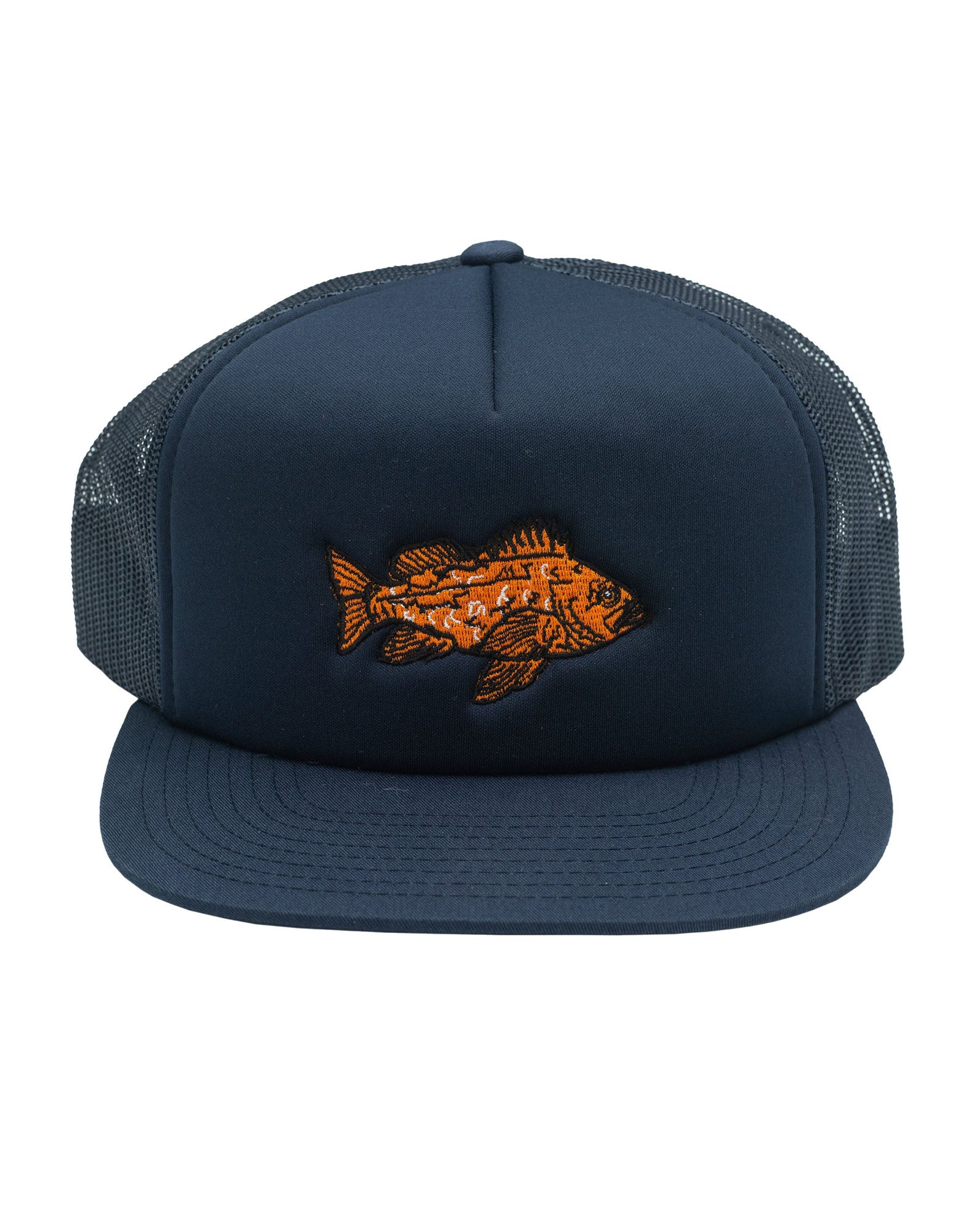 Vermilion Snapback Foamy Trucker Hat in Navy