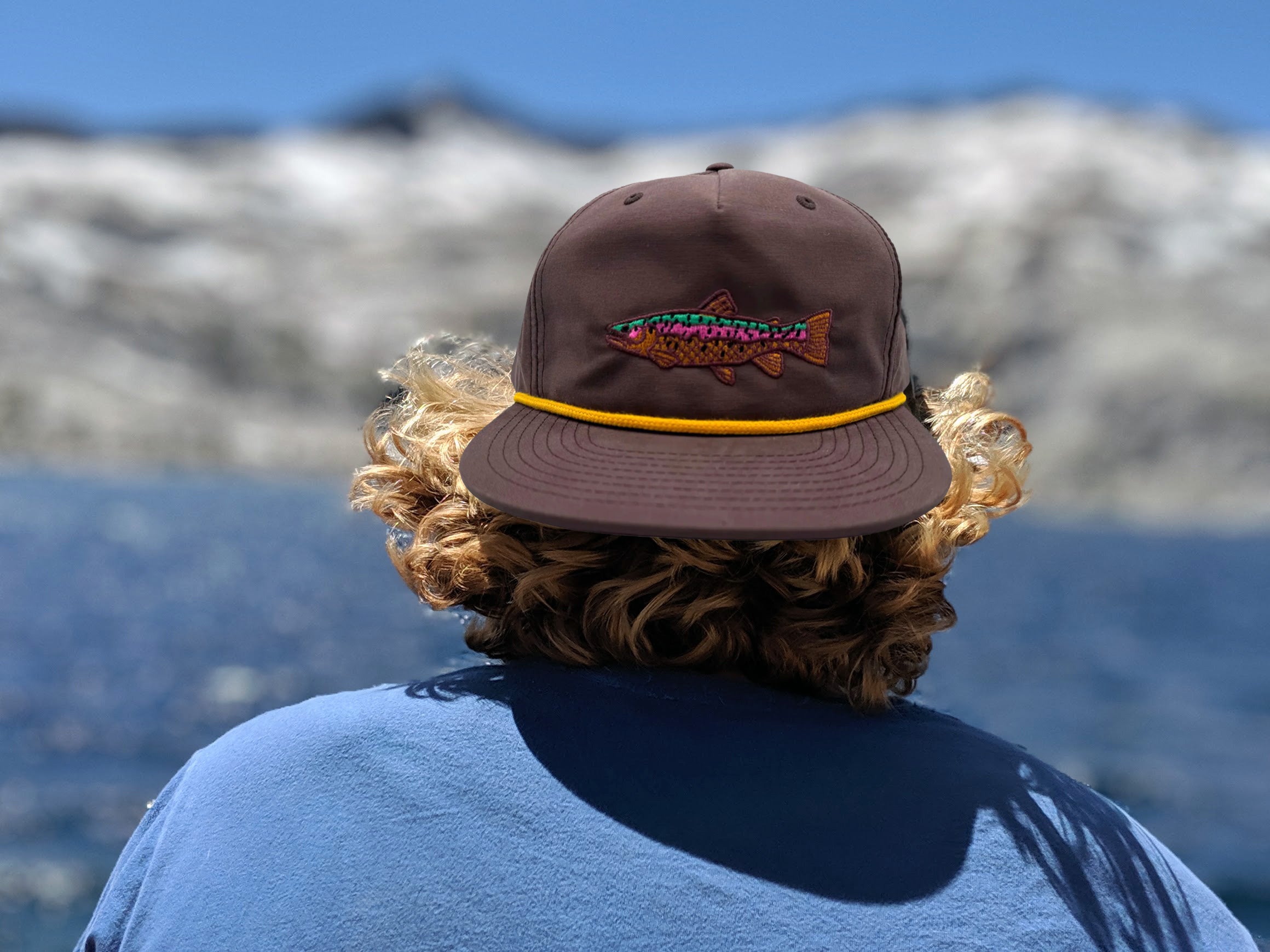 Brown Trout Structured Grandpa Hat in Brown with Gold Rope Detail