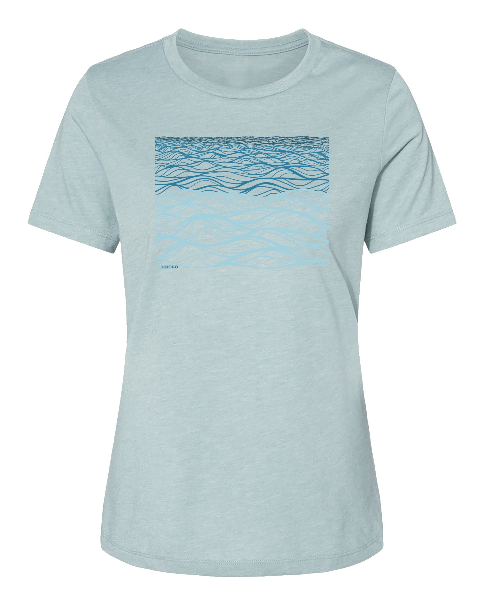 Women’s Calming Seas Short Sleeve T Shirt in Dusty Blue
