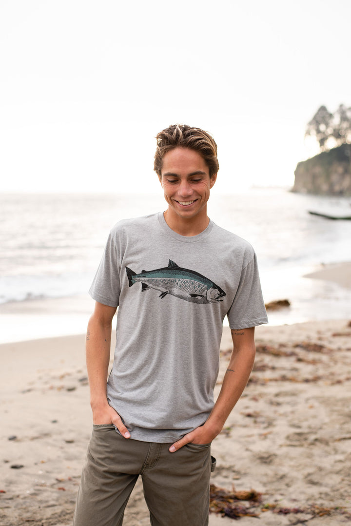 Coho Short Sleeve T-Shirt in Heather Grey